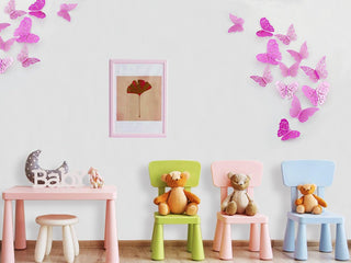 Purple Hollow Paper Butterfly Stickers 3D Wall Decal (36Pcs) 2