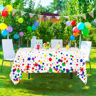  Rainbow Polka Dot Tablecloth (54"x108") 2