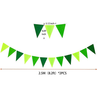 Tropical Pennant Bunting Flags in Green 8ft 6