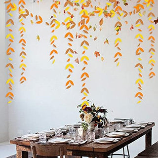 Fall Maple Leaf Garland in Orange, Yellow and Brown (52ft) 2
