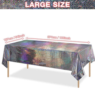 Glitter Disposable Tablecloth in Silver (54"x108") 7