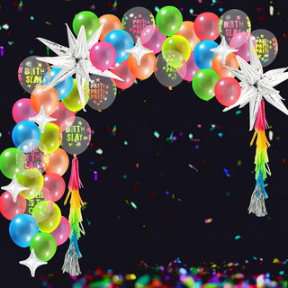 Neon Balloons and Garland Kit for Birthdays (48pcs) Main