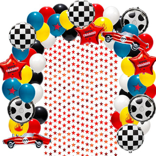 Racing Car Theme Balloon and Garland Backdrop Kit (62 pcs) 1