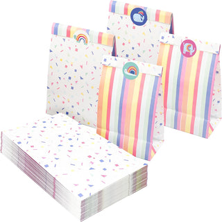Rainbow Favor Gift Bags with Cute Animal Stickers (24pcs)  3