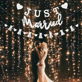 Wedding Double Sided White Paper Banner of Just Married (6m) 4