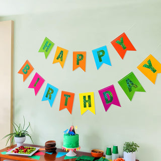 Colorful Dinosaur Theme Happy Birthday Letter Banner 5