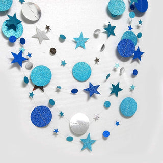 Blue and Silver Stars and Moons Garland (39Ft) 3