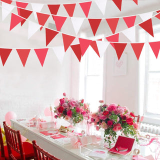  Red Party Pennant Flag Banner in Red, Pink & White (32Ft) 3