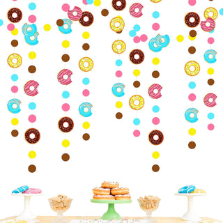 Donut Party Polka Dot Garland in Pink, Yellow, Blue & Brown (52Ft) 3