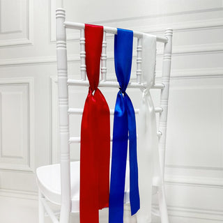 65.6Yd × 1.97" Wide Blue Red and White Satin Ribbon 3