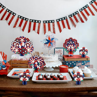 Independence Day Table Decorations in Red, Blue and White (6pcs) 3