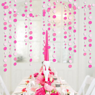 Hot Pink Party Polka Dots Garland in Gradient Pink & White (46Ft) 3
