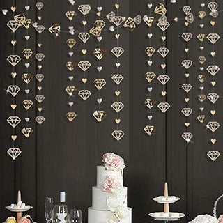 Gold Wedding Gold Diamond and Heart Hanging Garland (52 Ft)  3