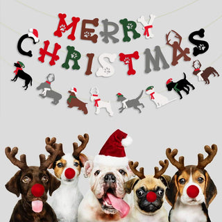 Christmas Decorations Puppy Merry Christmas Sign Banner 16 ft 2