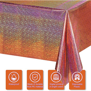 Glitter Disposable Tablecloth in Rose Gold (54"x108") 5