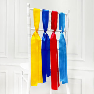 Birthday Clown Party Satin Ribbon in Red, Blue & Yellow (197Ft) 3