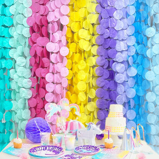 Pastel Rainbow & Unicorn Party Big Circle Dot Paper Garland (256Ft) 3