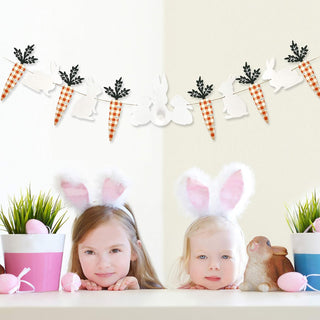 10Ft Wood Easter Banner Decorations Easter Bunny Carrot Garland Rabbit Spring Decor 4