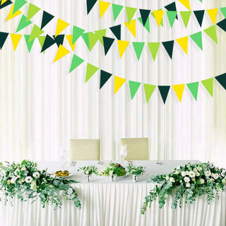 Spring Party Decorations Triangle Flag Pennant Banner in Yellow & Green(30Ft） 3