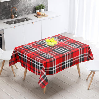 Buffalo Plaid Tablecloth in Black, Red and White (54"x108") 3