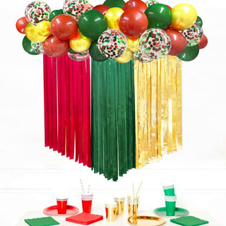 Christmas Balloons and Satin Ribbon Streamers Kit in Red Green Gold (43 pc) 3