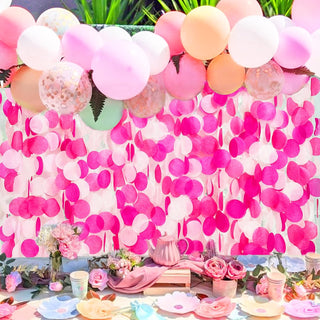 Hot Pink Party Decorations Big Circle Dots Garland for Wedding (205Ft) 3