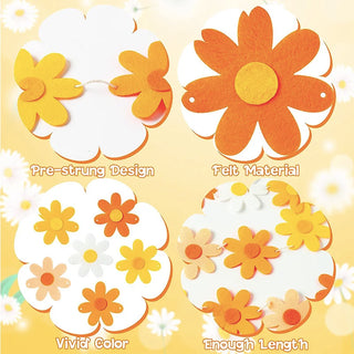 Yellow, Orange and White Daisy Flowers Garlands (4pcs) 5