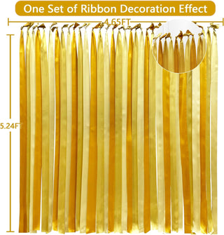 Gold Theme Party Decoration Ombre Gold Satin Ribbon (197Ft) 5