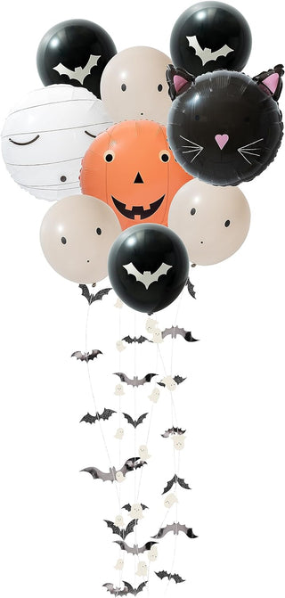 Cute Halloween Balloons and Garlands Kit with Mummy, Pumpkin, Cat, Ghost and Bat (15pcs) main