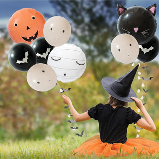 Cute Halloween Balloons and Garlands Kit with Mummy, Pumpkin, Cat, Ghost and Bat (15pcs)  2