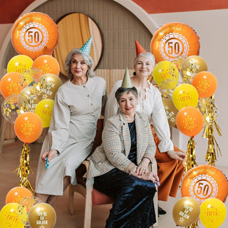 32pcs Gold 50th Birthday Party Balloon Tassle Garland Kit 4