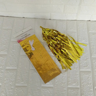 Purple Green Yellow Gold Tissue Paper Tassel Banners Set (20Pcs) 4