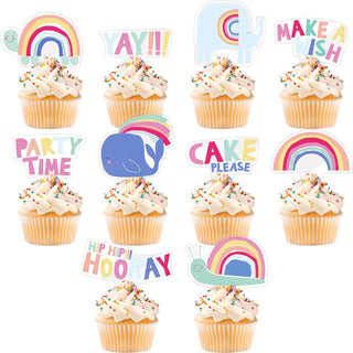 Rainbow Theme Cupcake Toppers Set (20pcs) 1