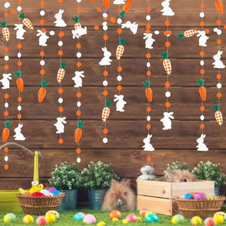 52Ft Easter Party Decorations Easter Bunny Carrot Circle Dot Garland 4