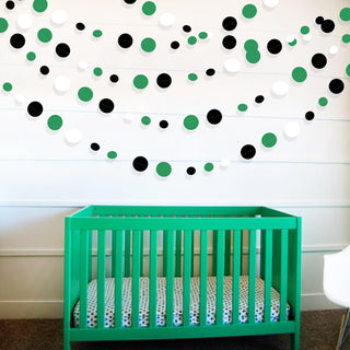 Game Party Polka Dots Garlands in Black, Green & White (46Ft) 4