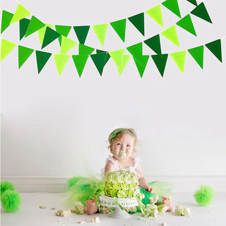 Tropical Pennant Bunting Flags in Green 8ft 3