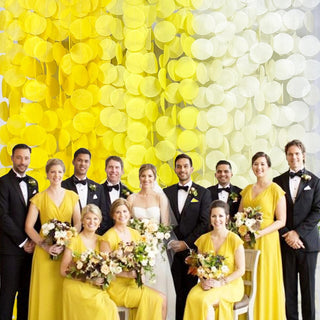Yellow Themed Big Polka Dots Garland in Ombre Yellow & White (192Ft) 4