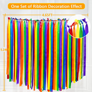 Rainbow Theme Party Colorful Satin Ribbon Streamer (197Ft) 5