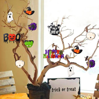 Happy Halloween Trick or Treat Pumpkin Wooden Ornaments (18Pcs) 4