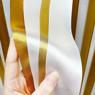 Gold White Party Hanging Satin Ribbon Streamer Backdrop (197Ft ) 4