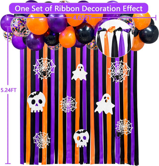 Halloween Party Black Orange Purple Ribbon Balloon Arch Set (197Ft) 3
