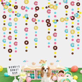 Donut Party Polka Dot Garland in Pink, Yellow, Blue & Brown (52Ft) 4