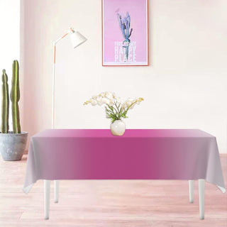 Gradient Tablecloth in Pink and White (54"x108") 4