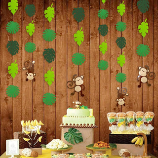 Jungle Party Garlands with Monkeys & Palm Leaves Cutouts (46Ft) 4