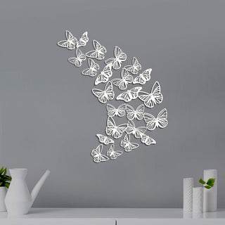 White Hollow Butterflies Decorations 3D Wall Art Stickers (36Pcs) 4