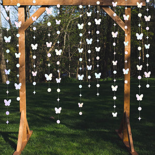 Iridescent Pastel Butterfly Garlands with Polka Dots & Star(40Ft) 3