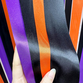 Halloween Decoration Satin Ribbon in Purple, Black & Orange (197Ft) 6