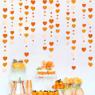 Heart Garland Streamers in Orange (52ft) 4