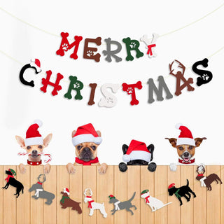 Christmas Decorations Puppy Merry Christmas Sign Banner 16 ft 3