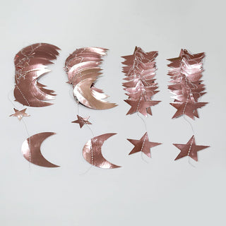 Star and Moon Garland Set in Rose Gold (52ft) 4